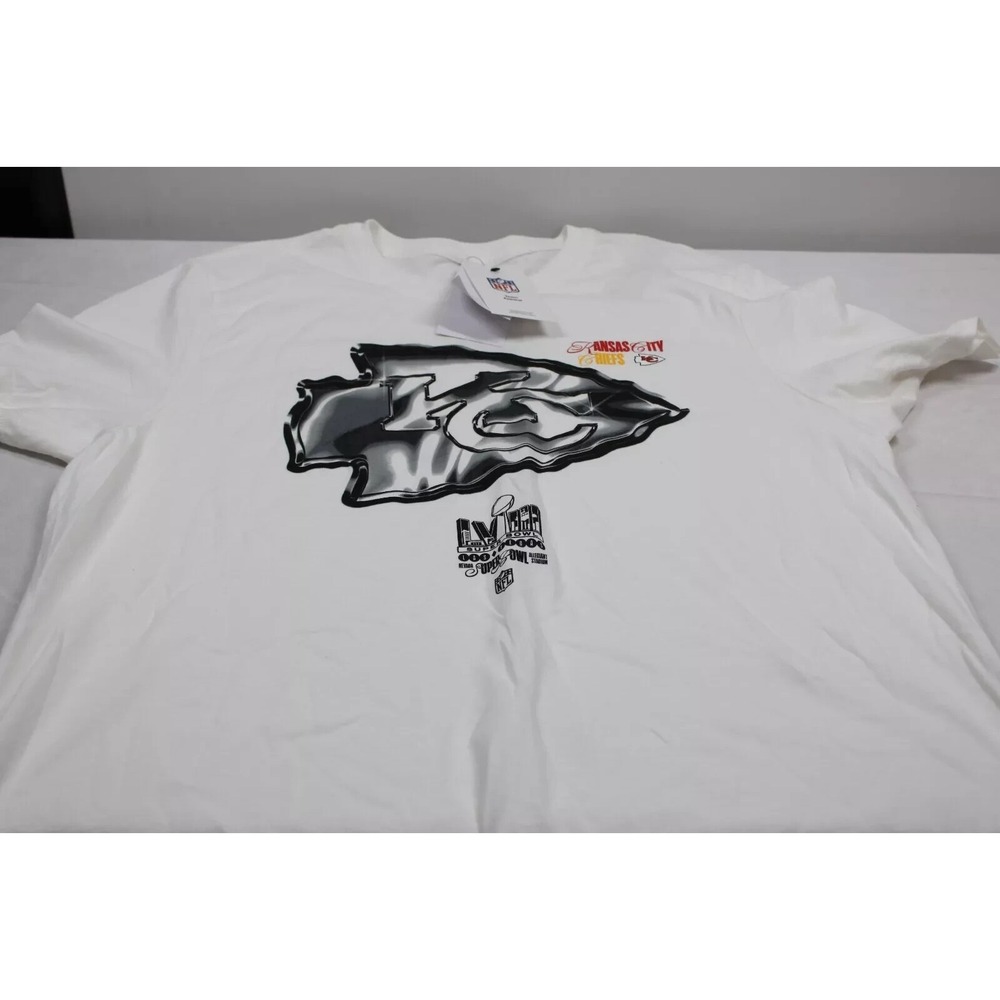Nike Super Bowl 58 Kansas City Chiefs‎ White Opening Night Media TShirt Size M